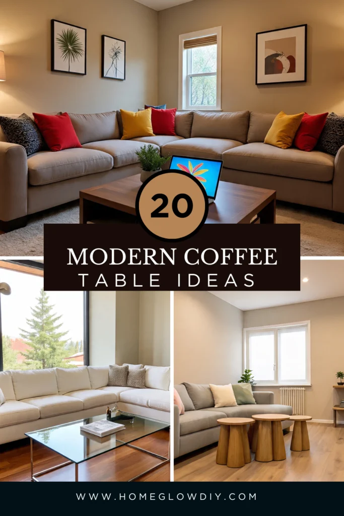 Modern coffee table ideas featuring glass, wood, marble, and DIY designs to elevate home decor with style and functionality.
