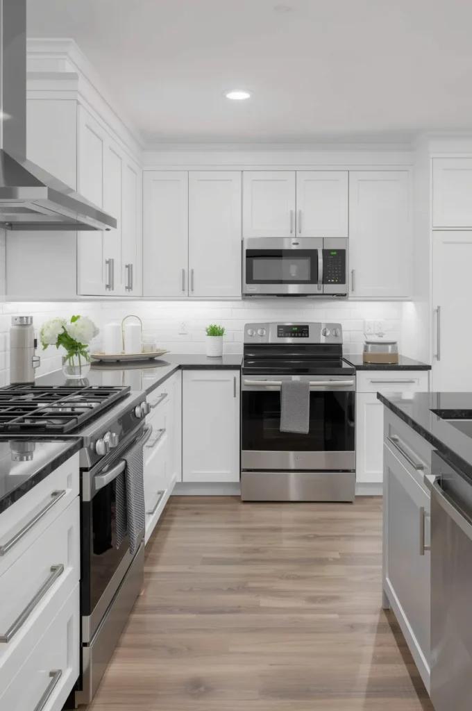 21 Stunning White Cabinets with Black Countertops Ideas for a Bold and ...