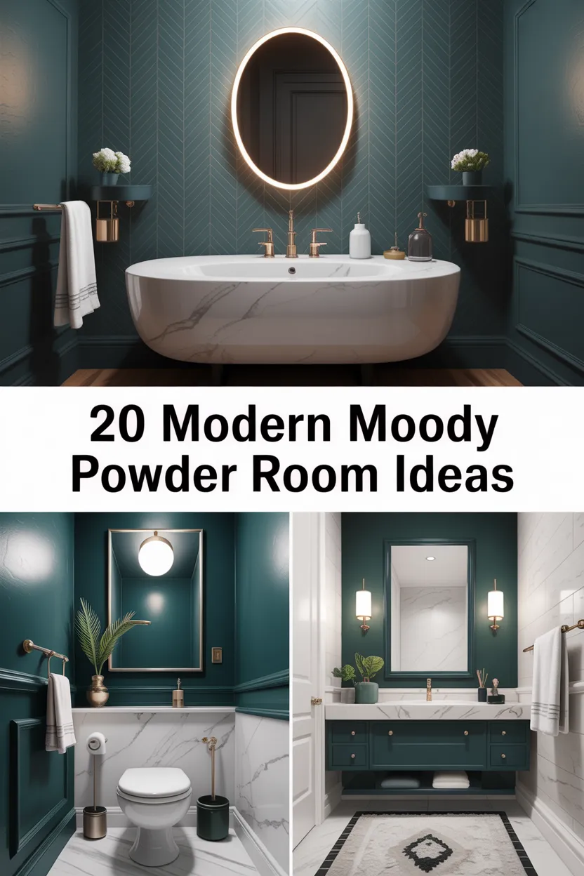 20 Stunning Modern Moody Powder Room Ideas for a Stylish Upgrade