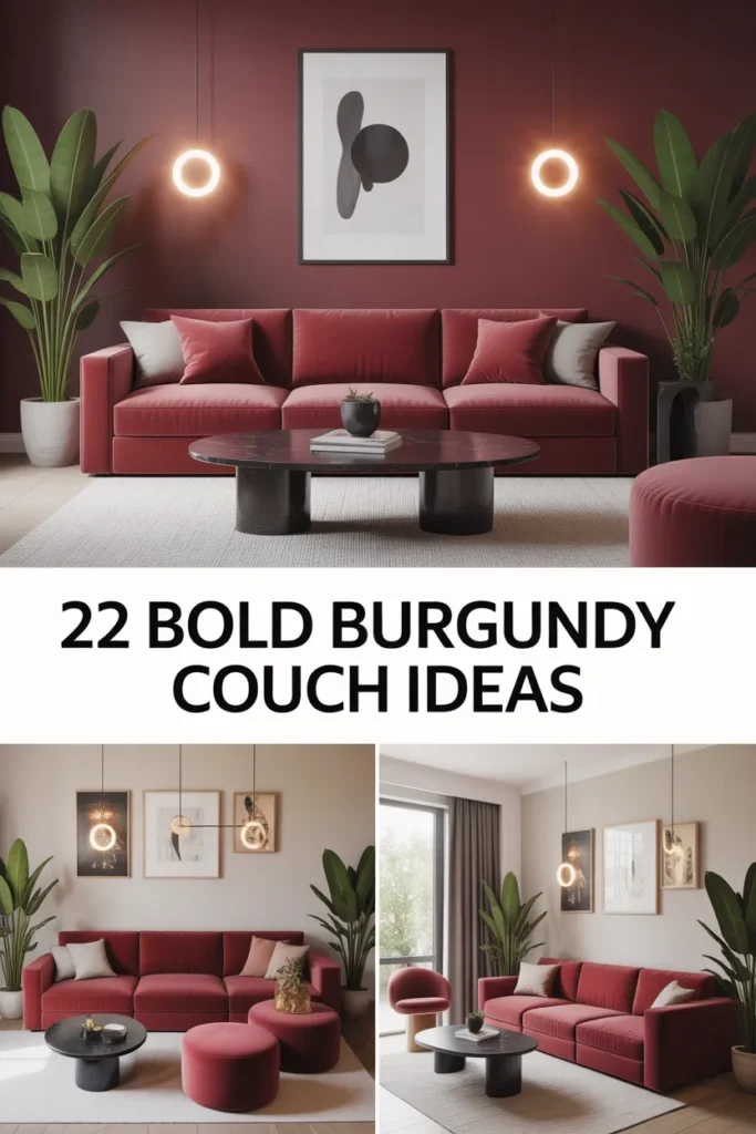 22 Stunning Burgundy Couch Living Room Ideas for a Bold & Elegant Home