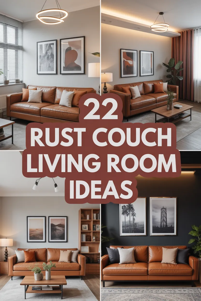 Rustic Couch Look 22 Stunning Rust Couch Living Room Ideas for a Modern Cozy Vibe