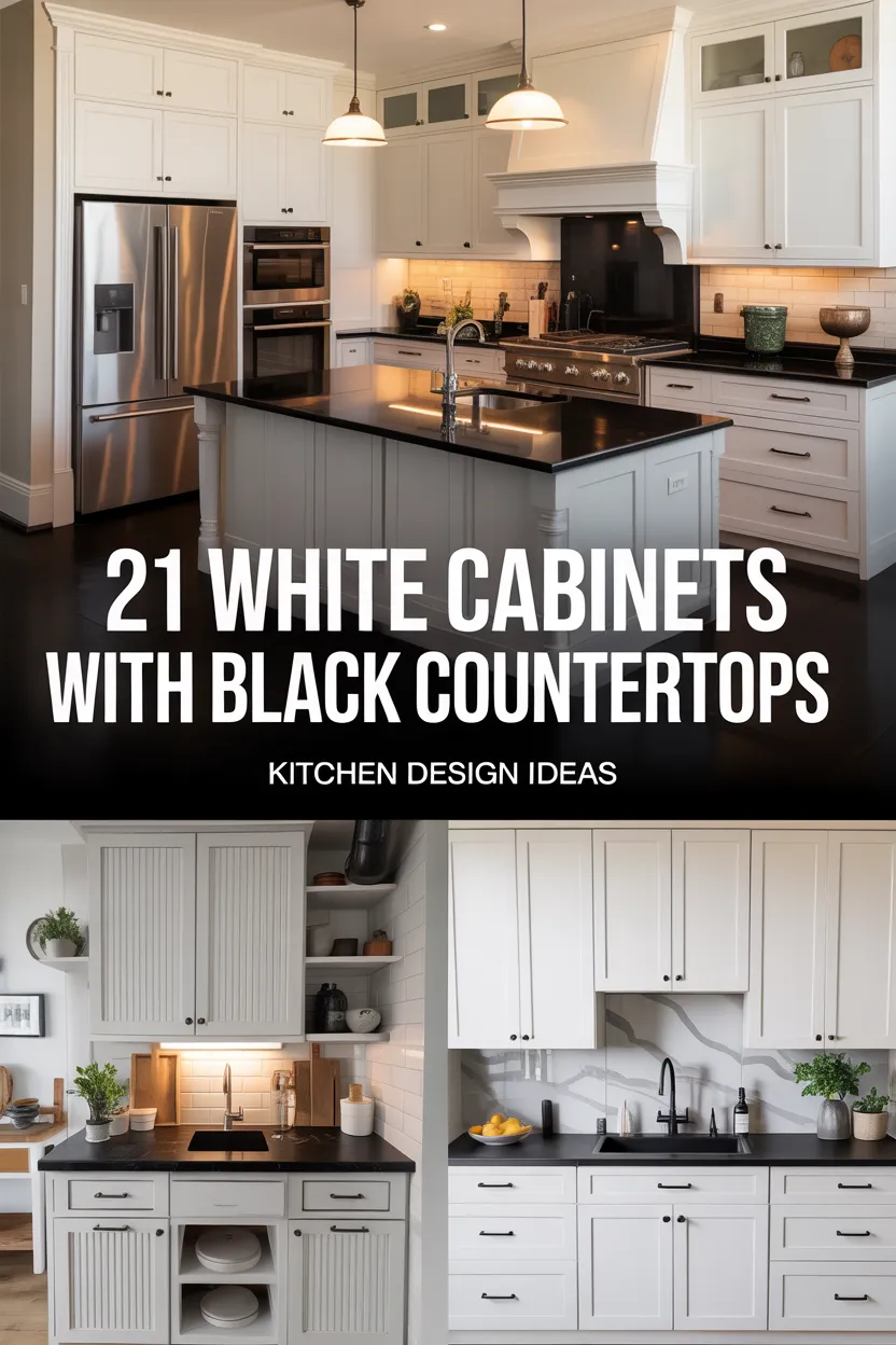 21 Stunning White Cabinets with Black Countertops Ideas for a Bold and ...