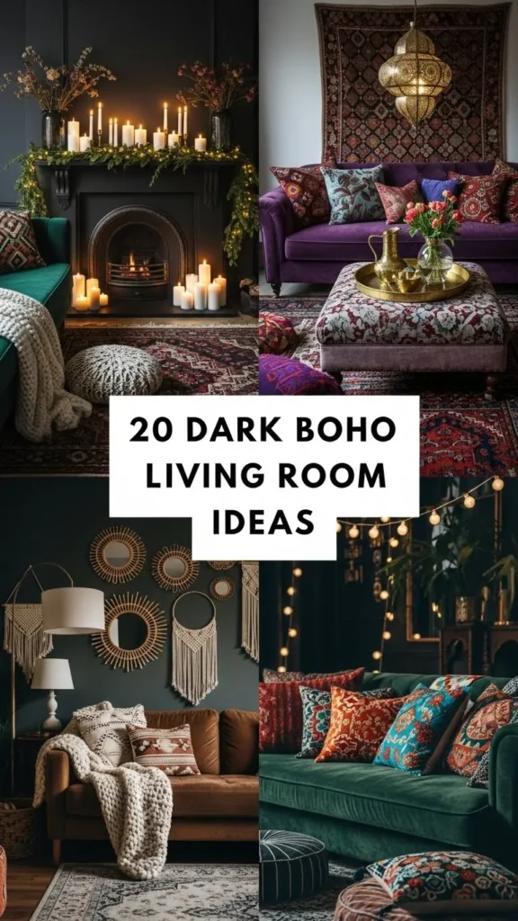 20 Moody & Magical Dark Boho Living Room Styling Tips