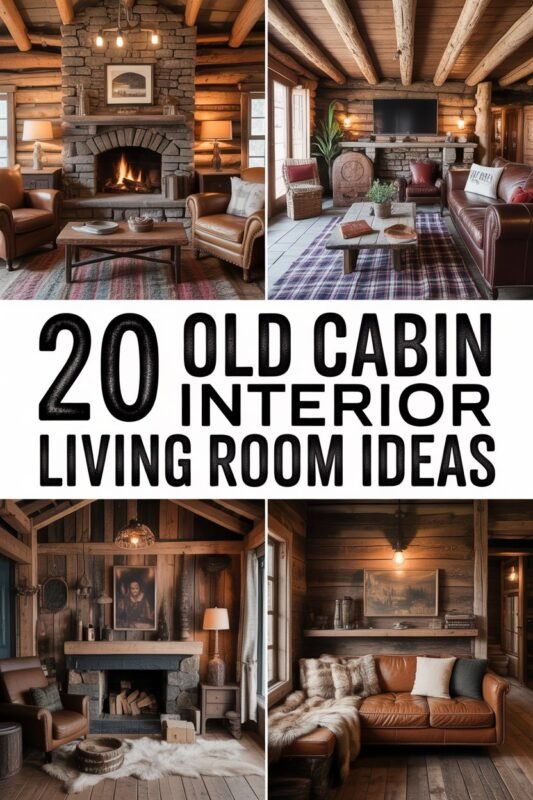 20 Gorgeous Old Cabin Interior Living Room Ideas for Cozy Mountain ...