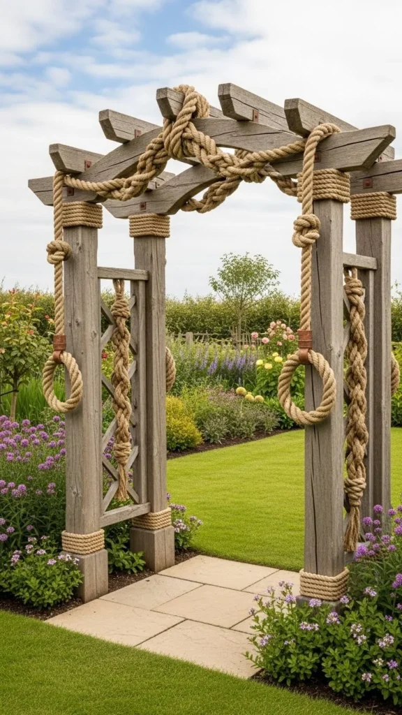 Spliced Rope Arbor 20 Garden Arbor Ideas That Create Serene and Stylish Retreats