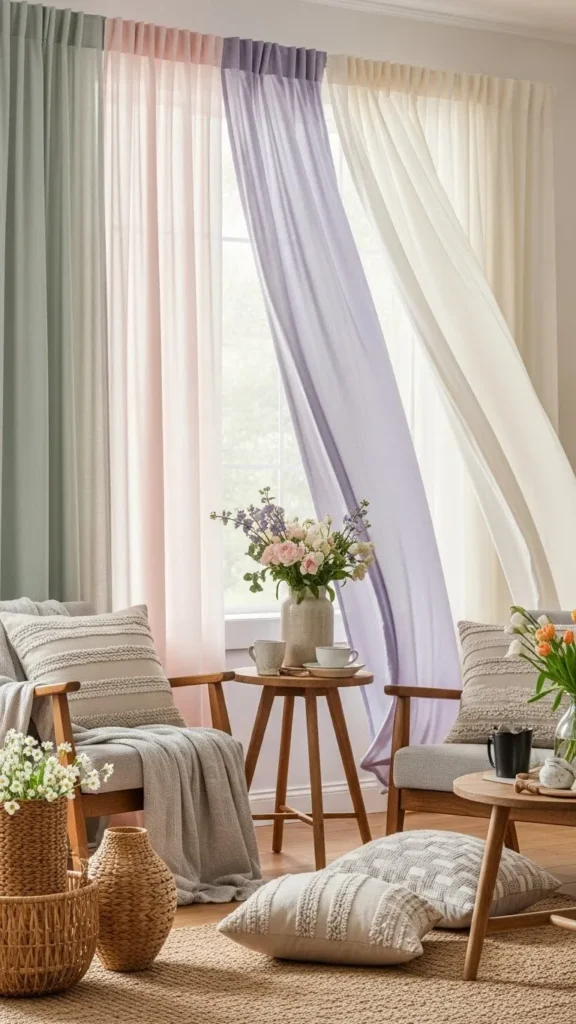 Spring Color Drape 20 Farmhouse Spring Home Decor Ideas to Freshen Up Your Space