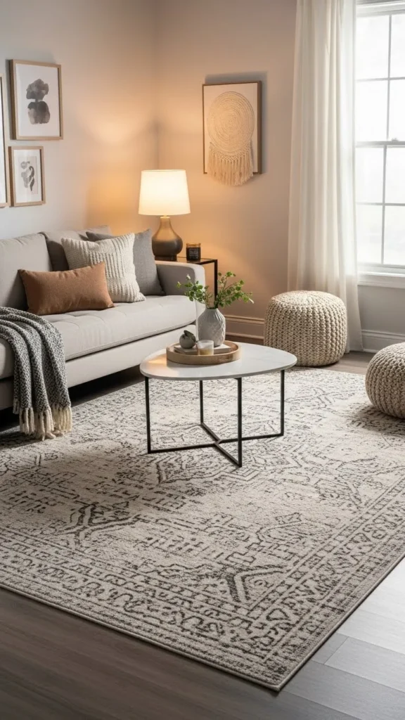Best Rug For Renter Instagram Renter Friendly Living Room Decor Ideas That Look Stylish and Landlord ...