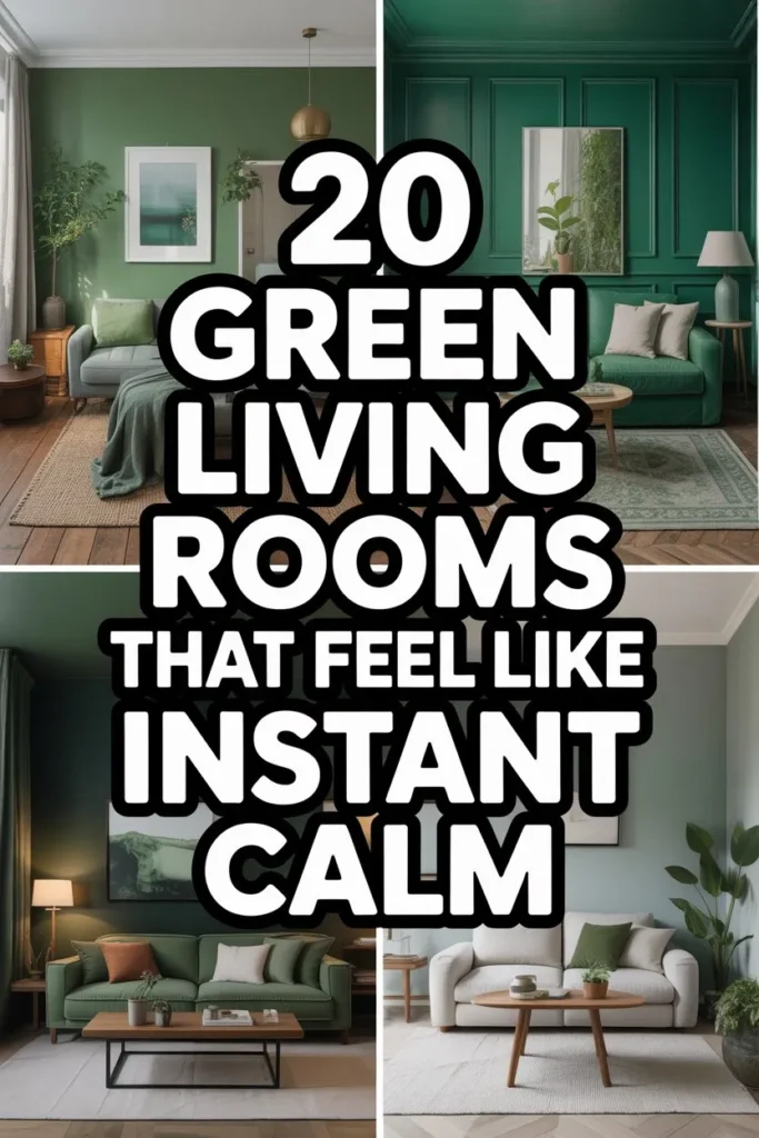 20 Stunning Green Living Room Decor Setups That Turn Walls into ...