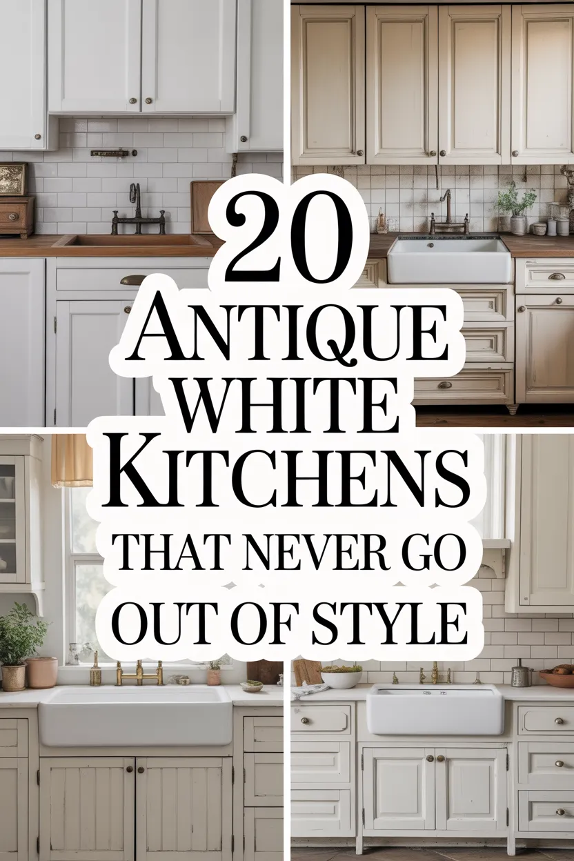 20 Antique White Kitchen Cabinets Designs That Blend Vintage and Modern ...
