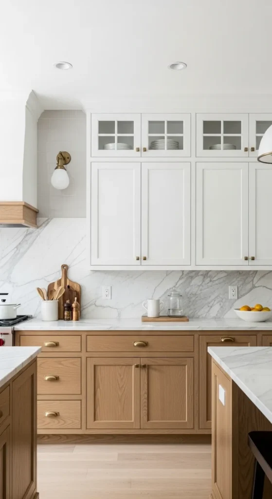 18 Oak Kitchen Cabinets with Marble Countertops That Wow