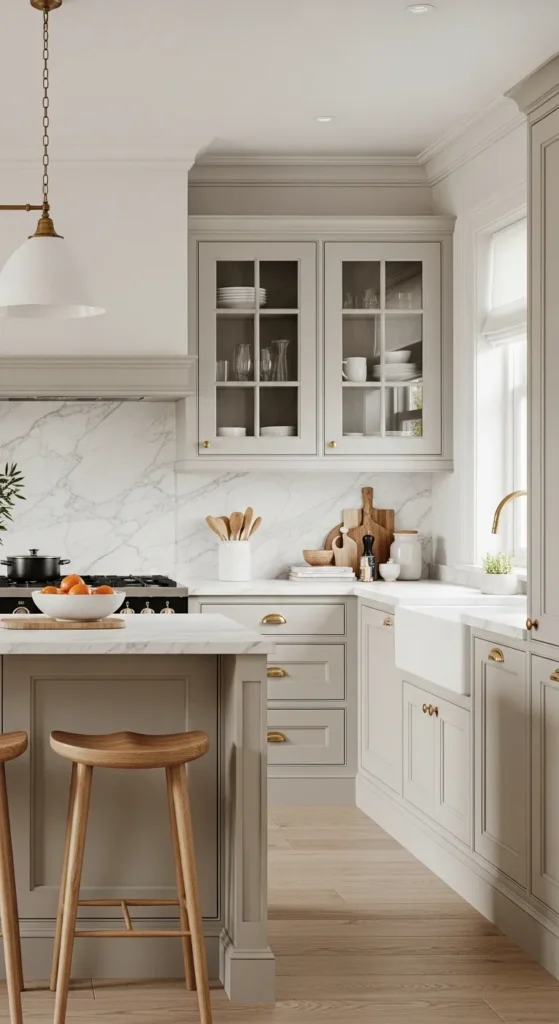 21 Greige Kitchen Cabinets That Transform Basic Kitchens Into Warm ...