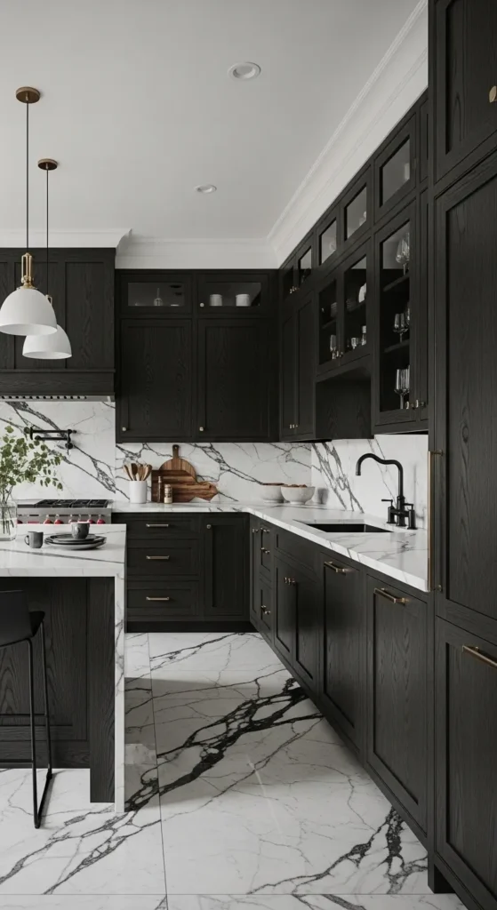 18 Oak Kitchen Cabinets with Marble Countertops That Wow