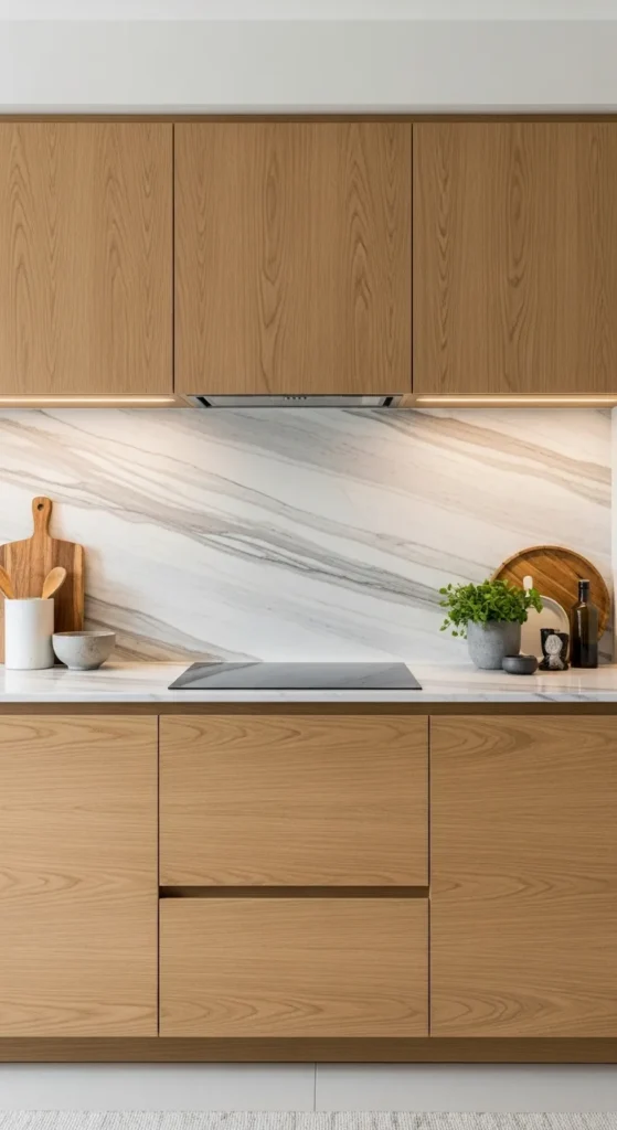 18 Oak Kitchen Cabinets with Marble Countertops That Wow