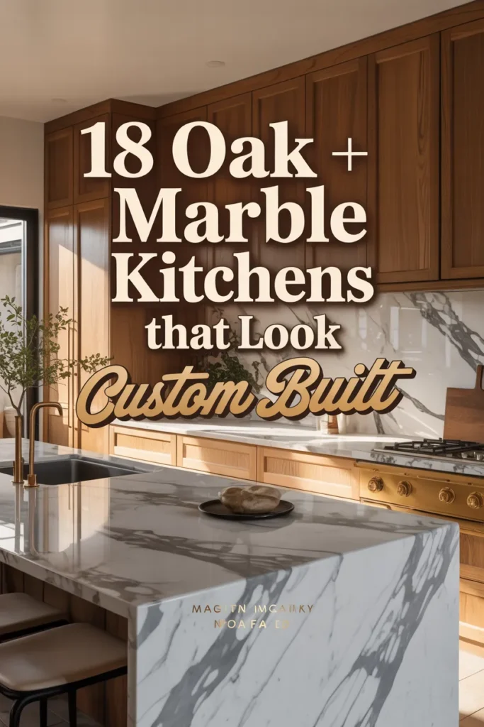 18 Oak Kitchen Cabinets with Marble Countertops That Wow