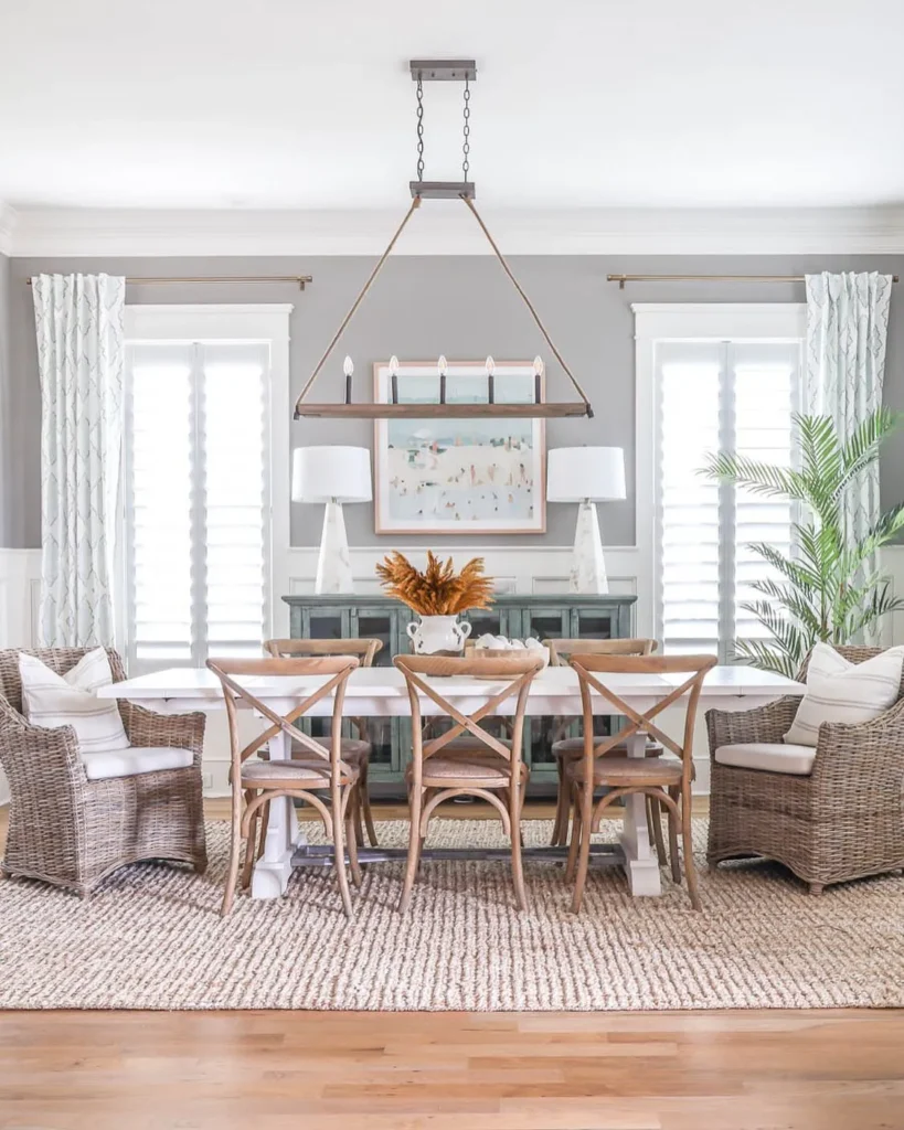 15 Coastal Farmhouse Dining Room Ideas for a Serene and Stylish Space