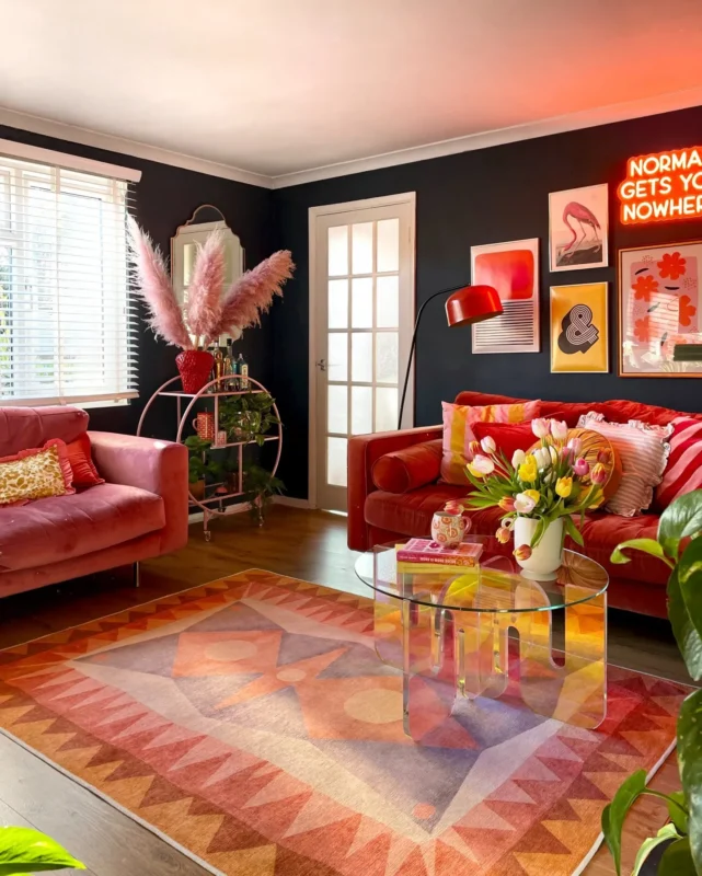 8 Pink and Orange Rug Ideas Bold Retro to Boho Floor Styles