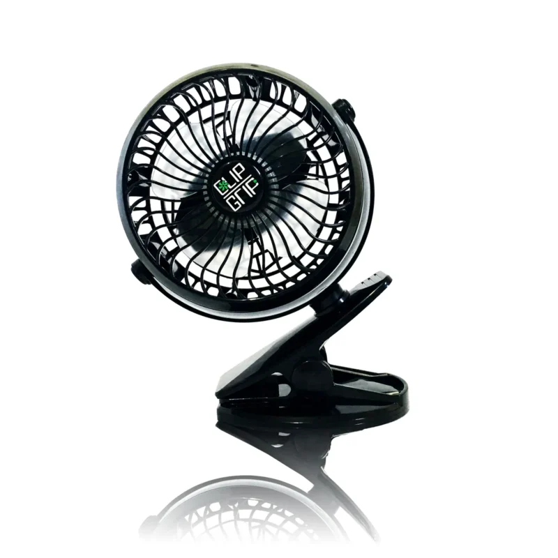 Black clip-on fan