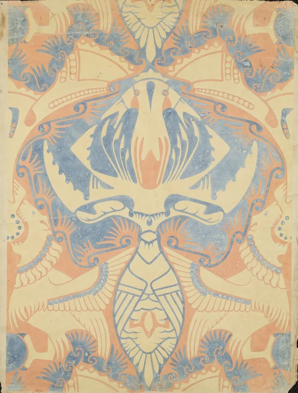 Vintage art-nouveau wallpaper pattern sample