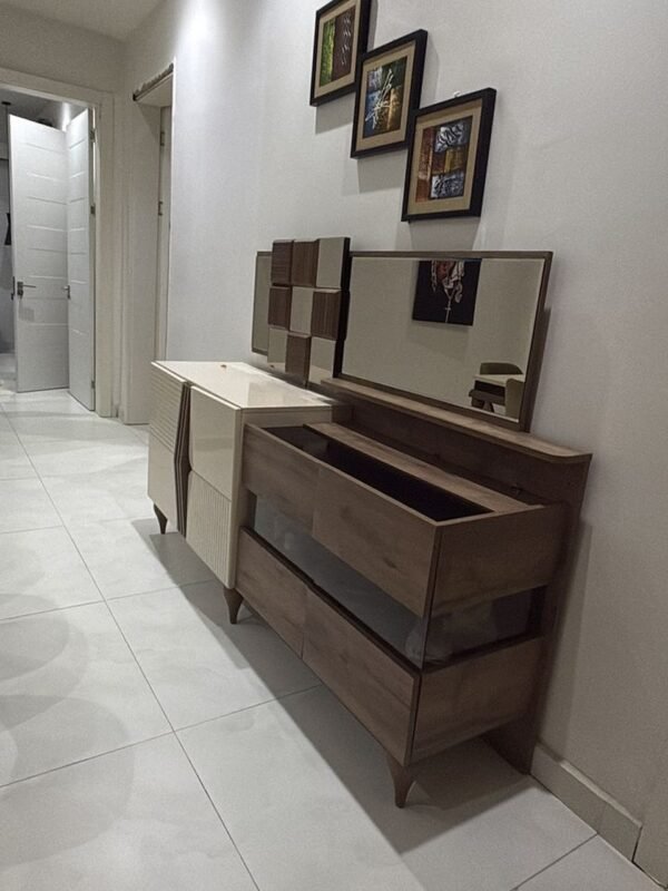 Clear organized hallway with console table keeping the path open